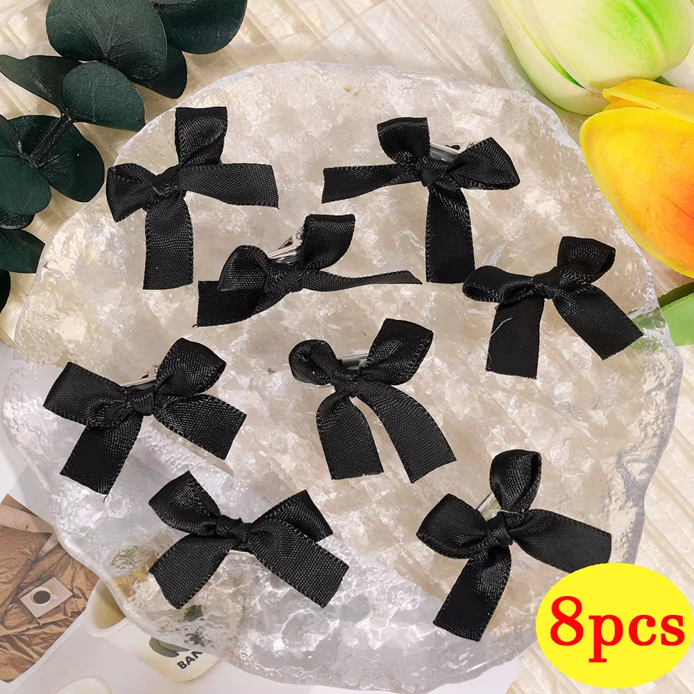 Cute Ribbon Bow Hair Clips for Girls Korean Style Bowknot Mini Side Clip Hairpin Barrette Headwear Baby Hair Pin Accessories