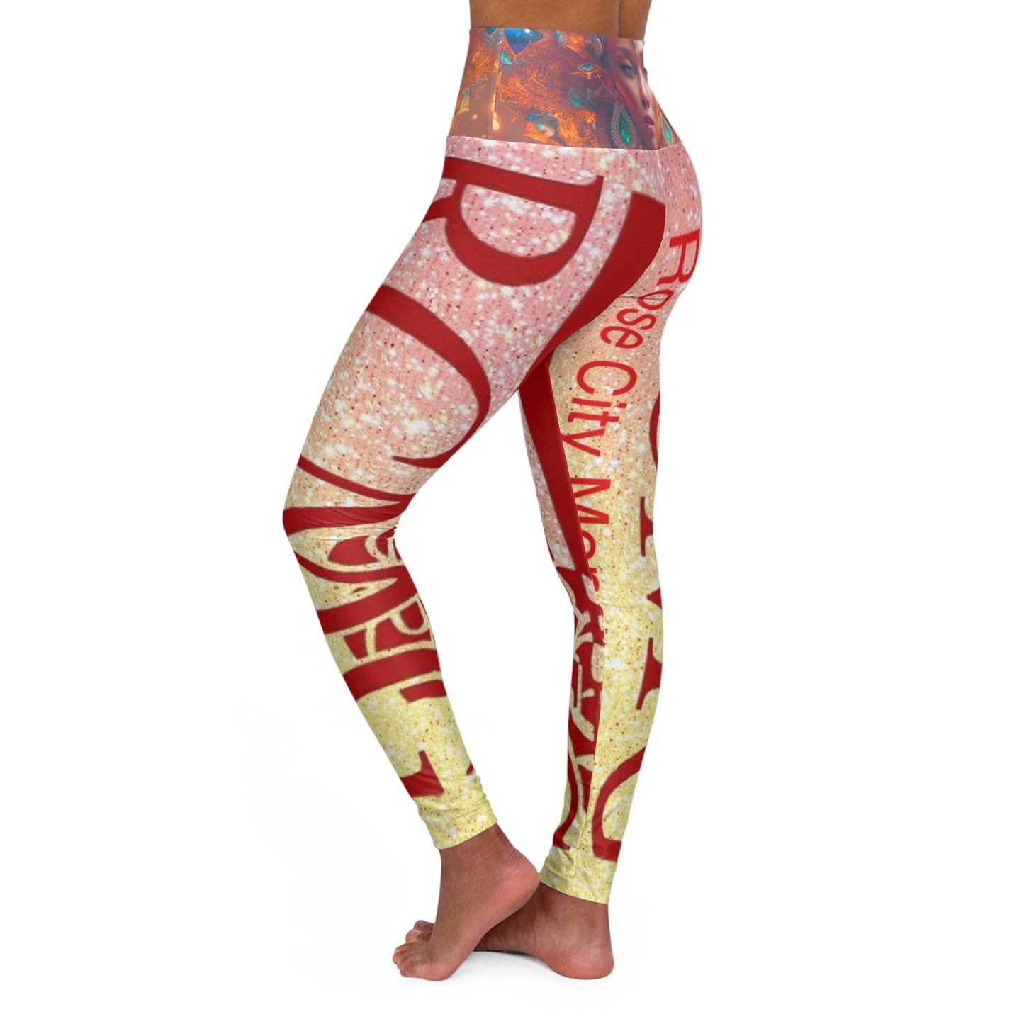 RCMG DIGITAL High Waisted Yoga Leggings (AOP) - RCMG DIGITAL