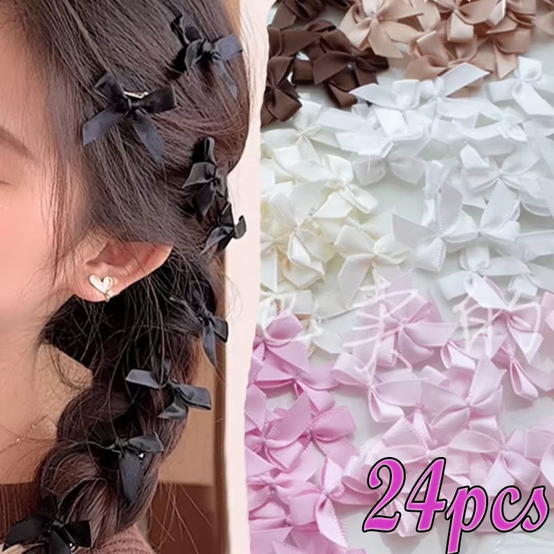 Cute Ribbon Bow Hair Clips for Girls Korean Style Bowknot Mini Side Clip Hairpin Barrette Headwear Baby Hair Pin Accessories